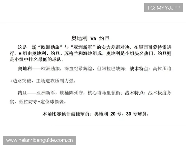 世界杯奥地利约旦比赛中文评论:战术分析、比分预测与亮点总结 世界杯奥地利约旦比赛中文评论:战术分析、比分预测与亮点总结